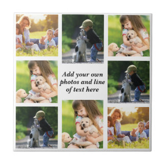 Make your own photo collage and text ceramic tile