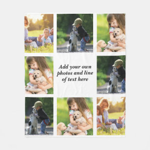 Make your own photo collage and text   fleece blanket
