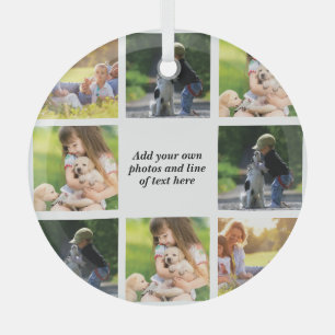 Make your own photo collage and text  glass tree decoration