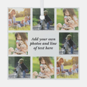 Make your own photo collage and text glass tree decoration