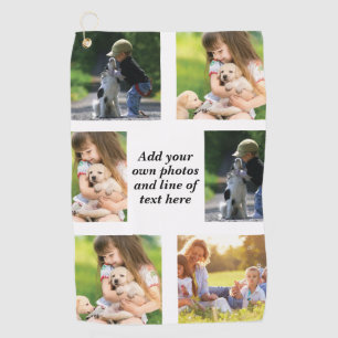 Make your own photo collage and text golf towel