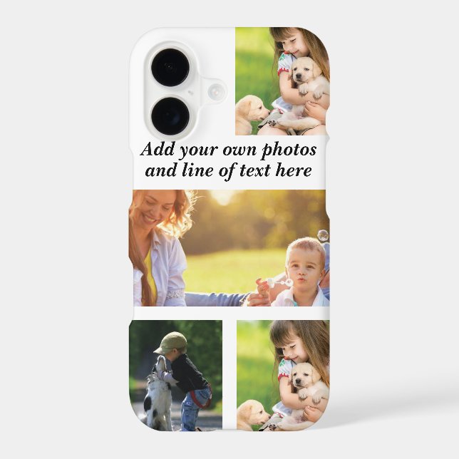Make your own photo collage and text  iPhone case (Back)