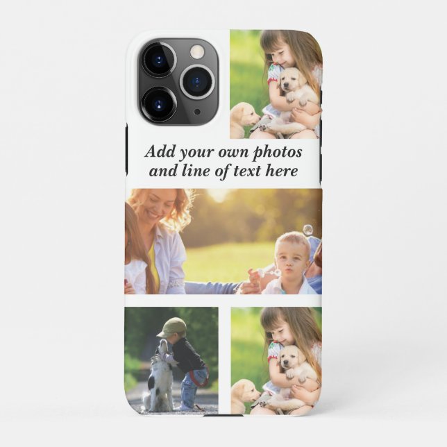 Make your own photo collage and text  iPhone case (Back)