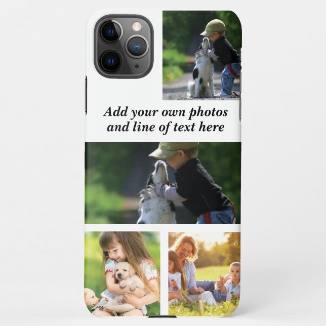 Make your own photo collage and text  iPhone case (Back)