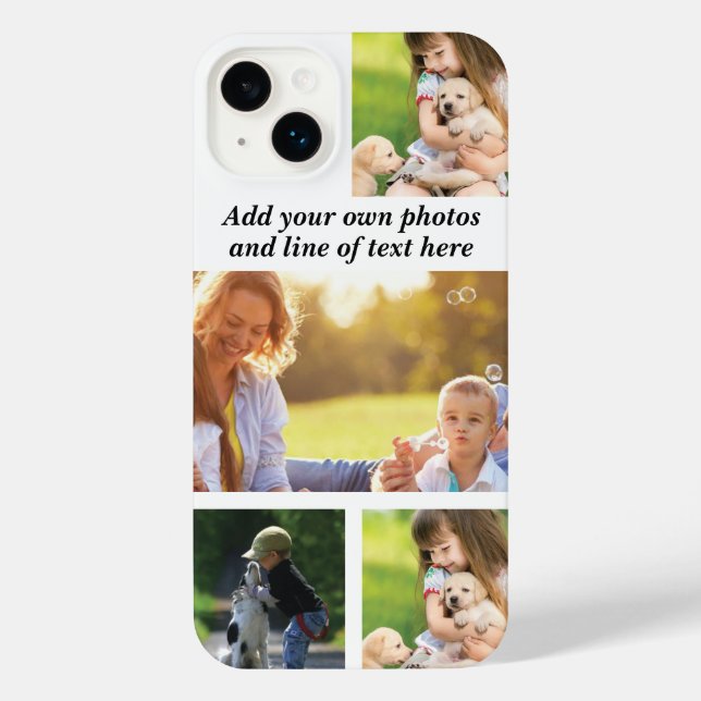 Make your own photo collage and text   iPhone case (Back)