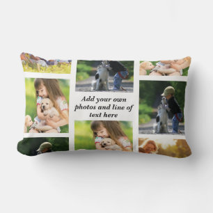 Make your own photo collage and text  lumbar cushion