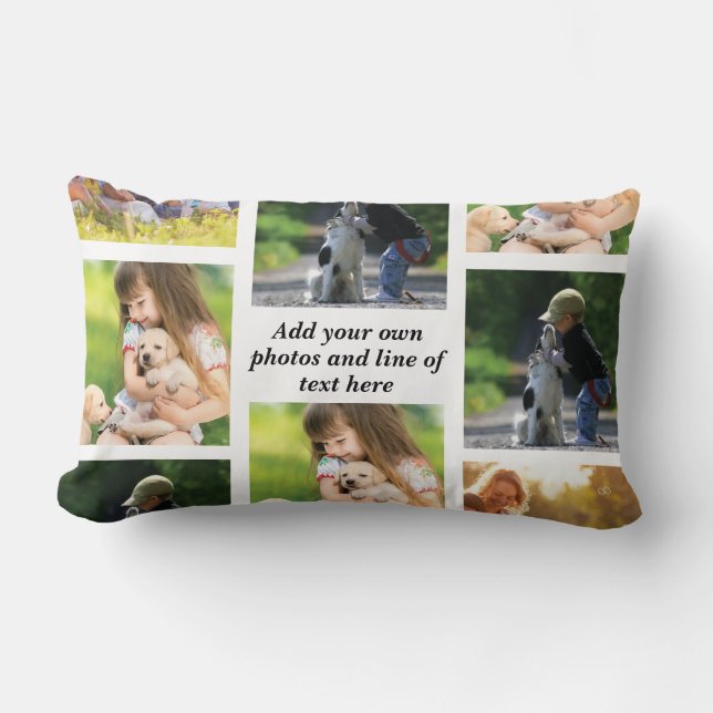 Make your own photo collage and text  lumbar cushion (Front)