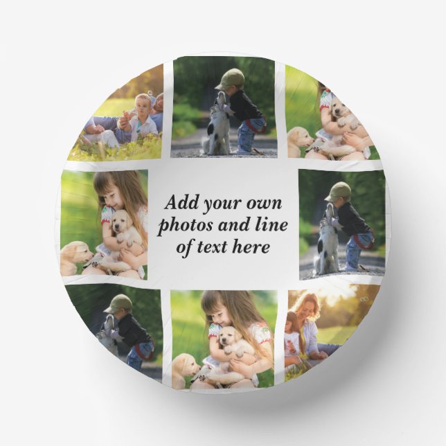 Make your own photo collage and text  paper plate (Front)