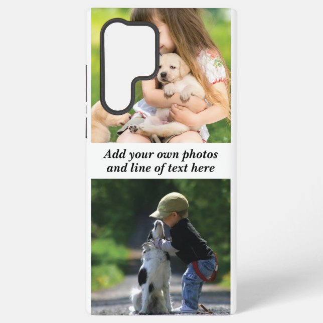 Make your own photo collage and text  samsung galaxy s22 ultra case (Back)