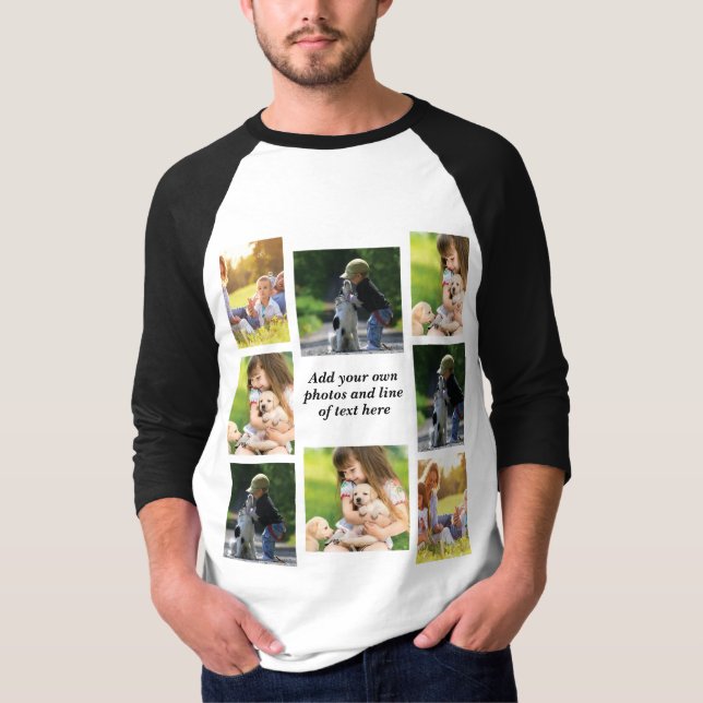 Make your own photo collage and text  T-Shirt (Front)