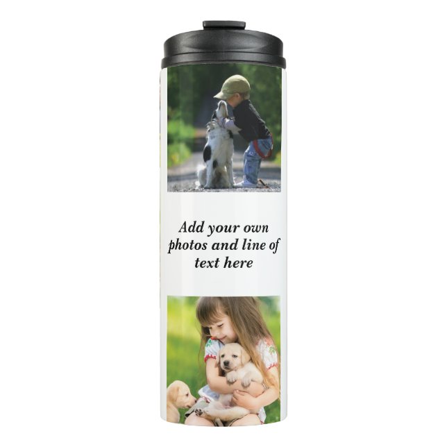 Make your own photo collage and text  thermal tumbler (Front)