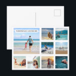 Make Your Own Postcard with Your Vacation Photos<br><div class="desc">Upload 9 of your favourite square photos (perfect for instagram users) with one extra large feature picture and eight smaller images arranged in a grid pattern. Then add your own text for a truly personalised postcard to send to friends and family. Sample photos are for example and placeholder purposes only,...</div>