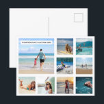 Make Your Own Postcard with Your Vacation Photos<br><div class="desc">Upload 9 of your favourite square photos (perfect for instagram users) with one extra large feature picture and eight smaller images arranged in a grid pattern. Then add your own text for a truly personalised postcard to send to friends and family. Sample photos are for example and placeholder purposes only,...</div>
