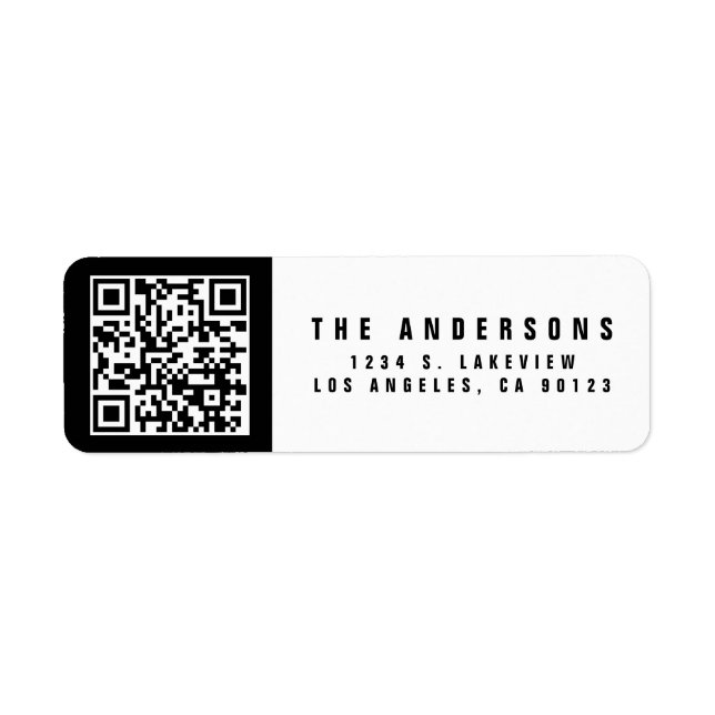 Make your own QR Code | Modern Return Address Label (Front)