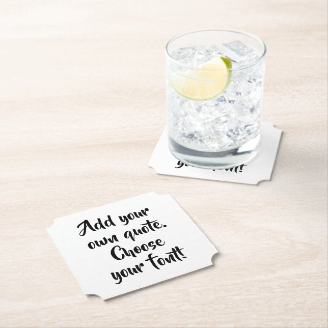 Make your own quote personalised paper coaster (Insitu)