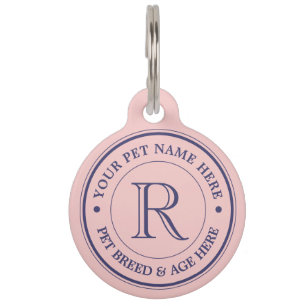 Make Your Own Rose Quartz Pink Logo Monogram Pet Tag
