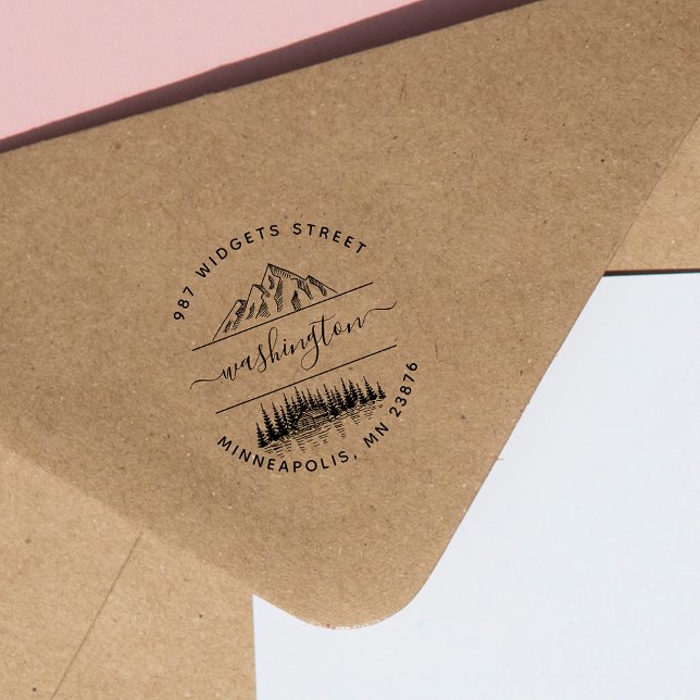 Make Your Own Rustic Mountain Forest Landscape Rubber Stamp (Creator Uploaded)