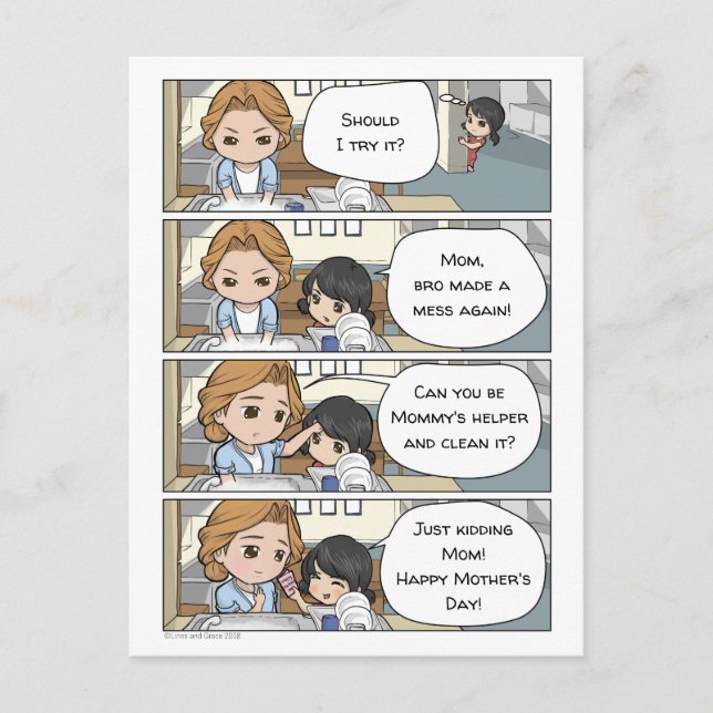 Make Your Own Script Mother's Day Postcard Comic (Front)