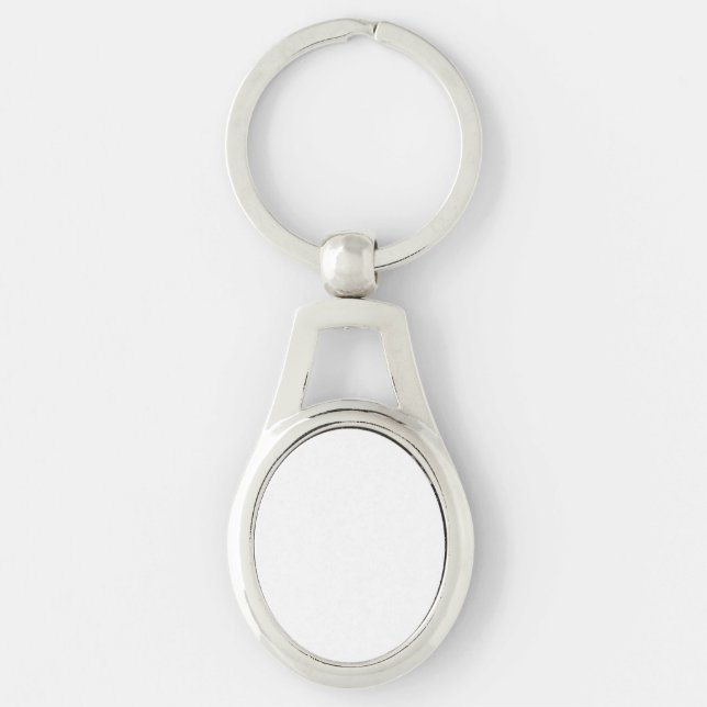 Make Your Own Silver Colour Metal Oval Key Chain (Front)