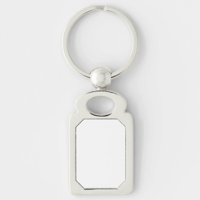 Make Your Own Silver Colour Metal Rectangle Keyrin Key Ring (Front)