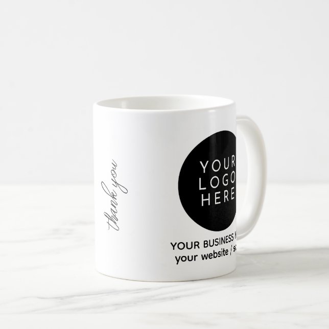 Make Your Own Small Business Custom Logo Info Coffee Mug (Front Right)