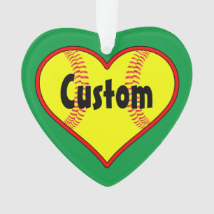 Make Your Own Softball Heart Christmas Ornament