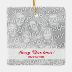 Make your own square Christmas tree photo ornament