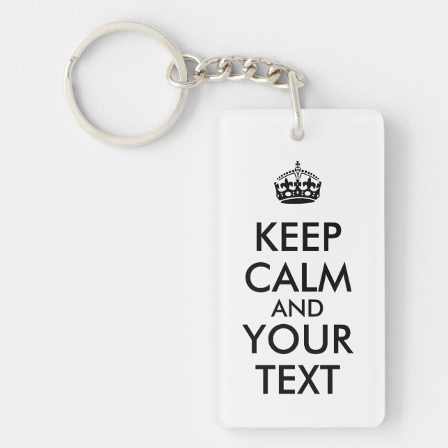 Make Your Own Text Keep Calm Keychains Template (Front)