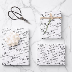 Make your own typography personalised wrapping paper sheet