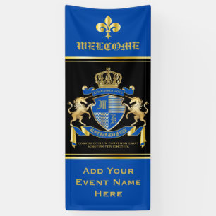 Make Your Own Unicorn Coat of Arms Blue Emblem Banner