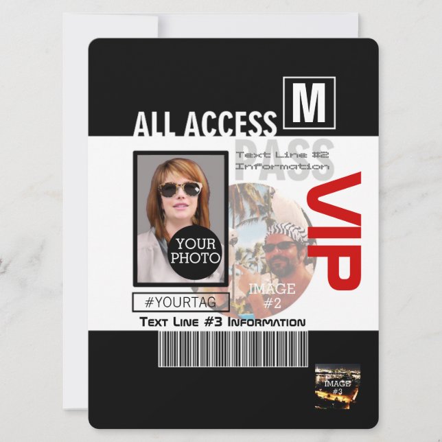 Make Your Own VIP Pass 8 ways to Personalise (Front)