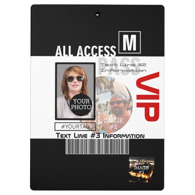 Make Your Own VIP Pass 8 ways to Personalise Clipboard (Back)