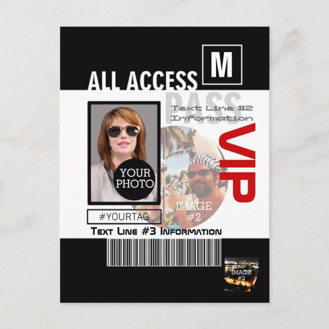 Make Your Own VIP Pass 8 ways to Personalise Postcard (Front)