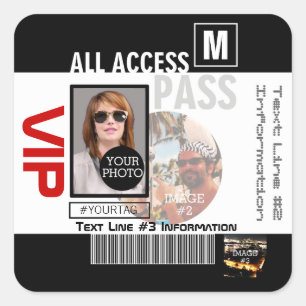 Make Your Own VIP Pass 8 ways to Personalise Square Sticker