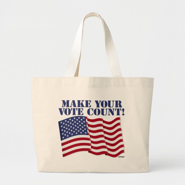 MAKE YOUR VOTE COUNT! LARGE TOTE BAG (Front)