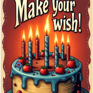 Make Your Wish Birthday Cards SANTA WISH DENIED!