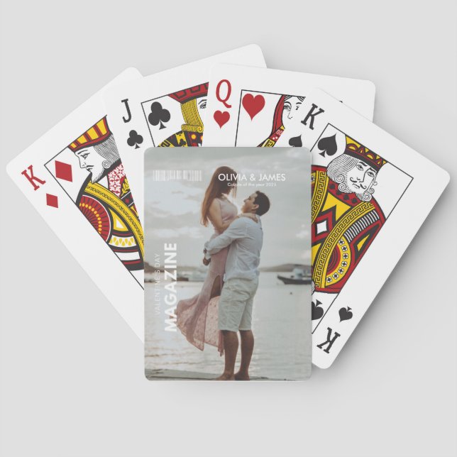 Make yourself a cover star! Valentine's Day Gift Playing Cards (Back)