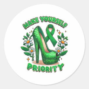 Make Yourself Priority Queen Mental Health Awarene Classic Round Sticker