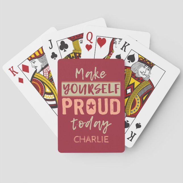 “Make Yourself Proud” custom name playing cards (Back)
