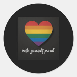 Make Yourself Proud Pride Heart Sticker