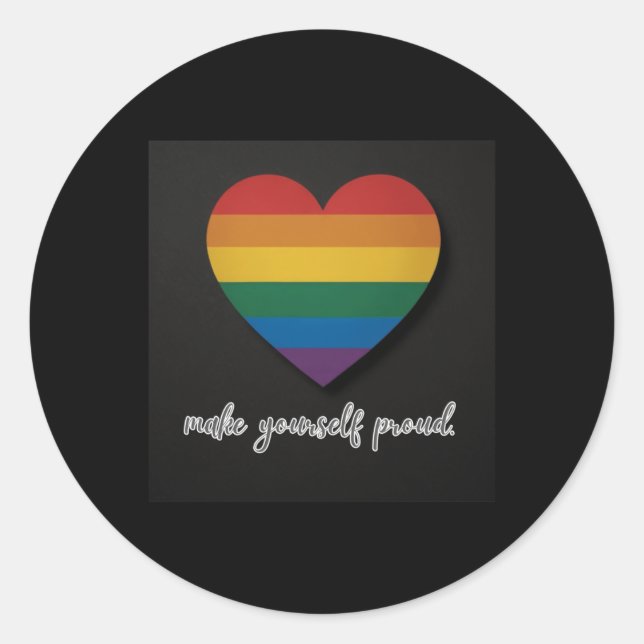 Make Yourself Proud Pride Heart Sticker  (Front)