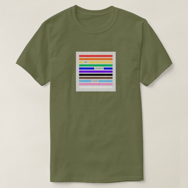 Make Yourself Proud Rainbow Redaction Pride 2026 T-Shirt (Design Front)