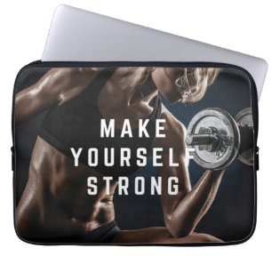 Make Yourself STRONG. Women's Workout Motivational Laptop Sleeve