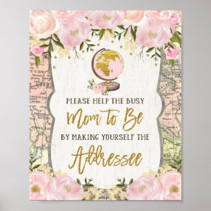 Make Yourself the Addressee Travel Map Globe Baby Poster