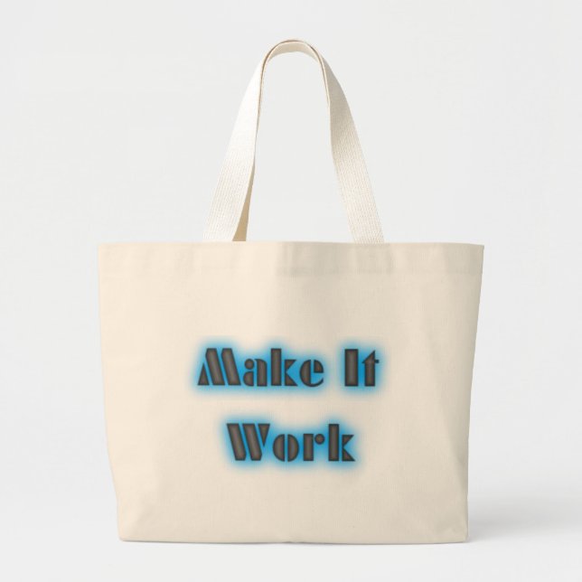 makeiworkBLUE3BIGGER Large Tote Bag (Front)