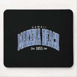 Makena Beach Hawaii Surfing Hibiscus Flower Mouse Pad