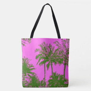 Makena Beach Hawaiian Sketchy Palms Beach Bag