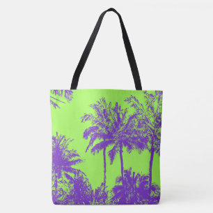 Makena Beach Hawaiian Sketchy Palms Beach Bag