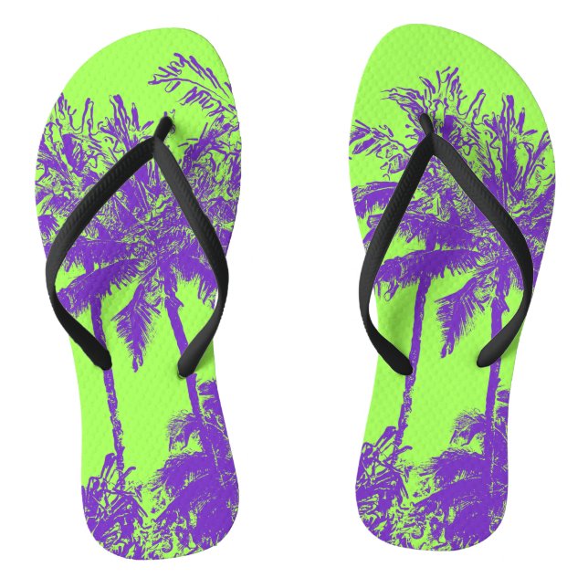 Makena Beach Hawaiian Sketchy Palms Thongs (Footbed)