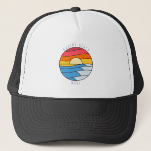 Makena Beach Maui Vintage Beach Sunset Trucker Hat